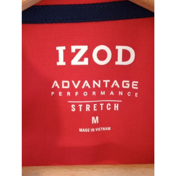 Izod Performance Stretch Men's Jacket Size M Red White Blue USA Zipper Front - Picture 4 of 7
